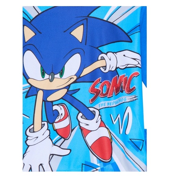Sonic The Hedgehog Kids 2 Piece Pajama Set Large (10-12) Flame Resistant PJ NEW - Picture 4 of 7